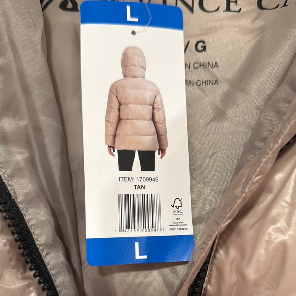 Warm Tan Hooded Puffer Jacket